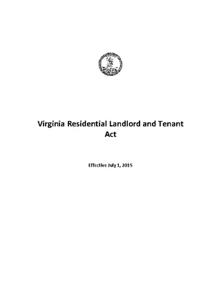 Forms Virginia Residential Landlord And Tenant Act 2015