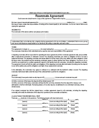 Forms Virginia Roommate Agreement Form