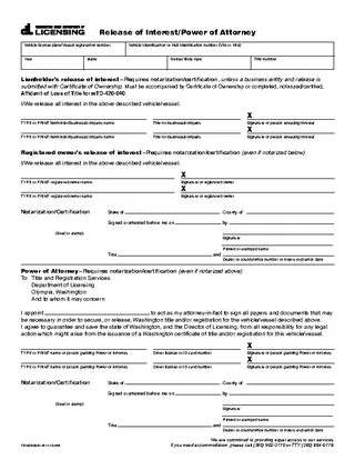 Forms Washington Motor Vehicle Power Of Attorney Form1