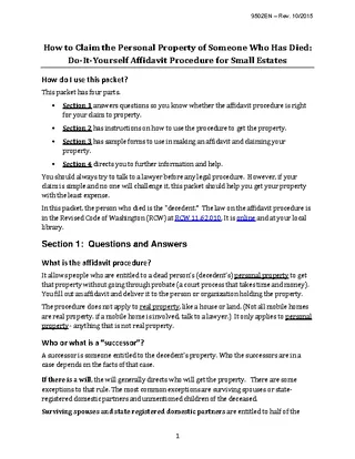 Washington Small Estate Affidavit Form