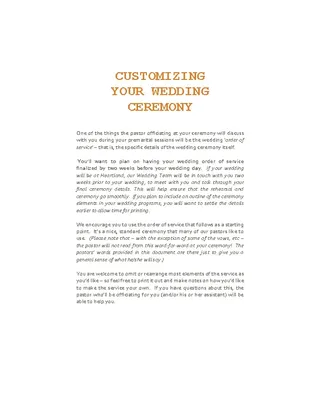 Forms Wedding Order Of Service Template