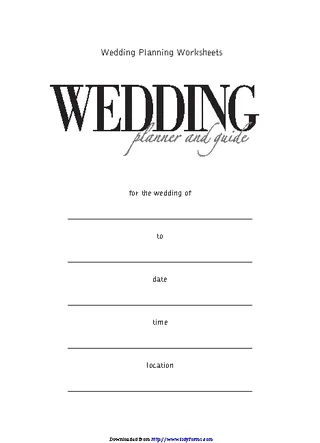 Forms Wedding Planning Checklist