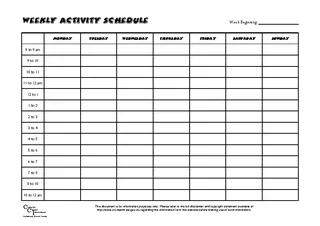 Forms Weekly Activity Schedule