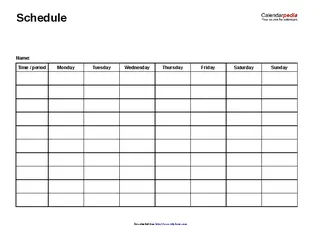 Forms Weekly Schedule Template 1