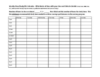 Forms Weekly School Schedule Template Blank In Word Format