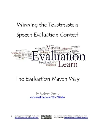 Forms Winning The Toastmasters Speech Evaluation Contest Pdf Download