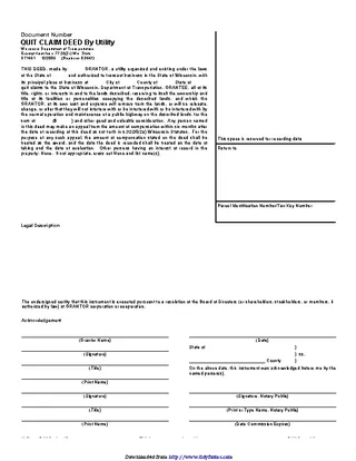 Forms Wisconsin Quitclaim Deed Form 2