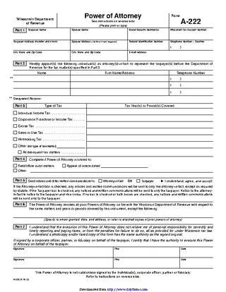 Forms Wisconsin Tax Power Of Attorney Form