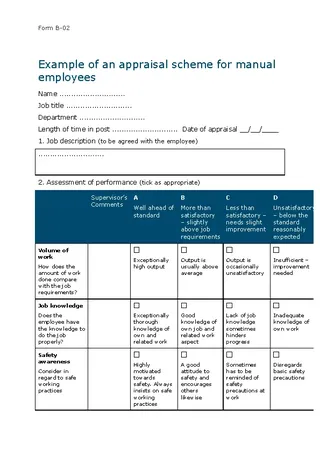 Word Appraisal Form For Manual Workers Free Word Download