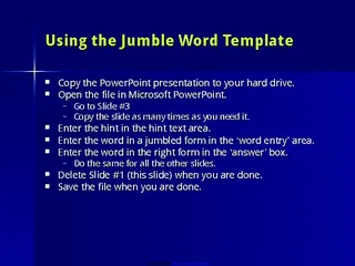 Forms Word Jumble Game Template