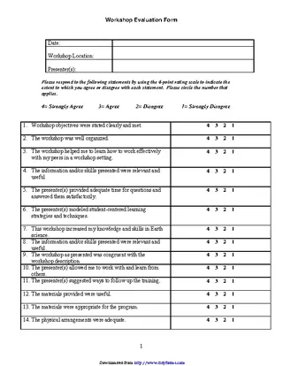 Forms Workshop Evaluation Form 1