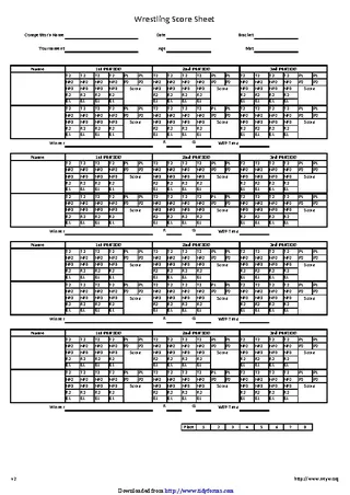 Forms Wrestling Score Sheet 2