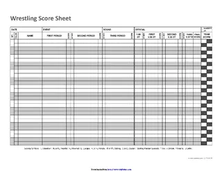 Forms Wrestling Score Sheet 3