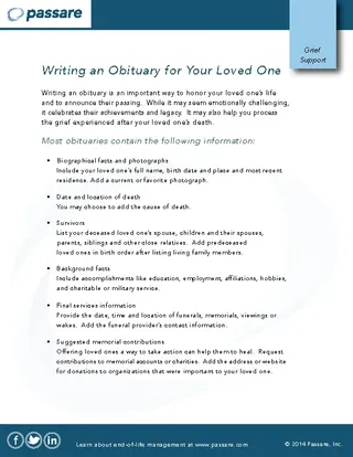 Forms Writing An Obituary For Loved One Sample