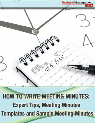 Writing Of Business Meeting Minutes