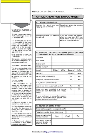 Forms Z83 Application Form