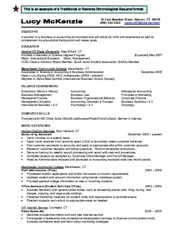 Traditional Resume Samples - PDFSimpli