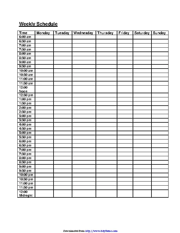 University Class Schedule Template - PDFSimpli