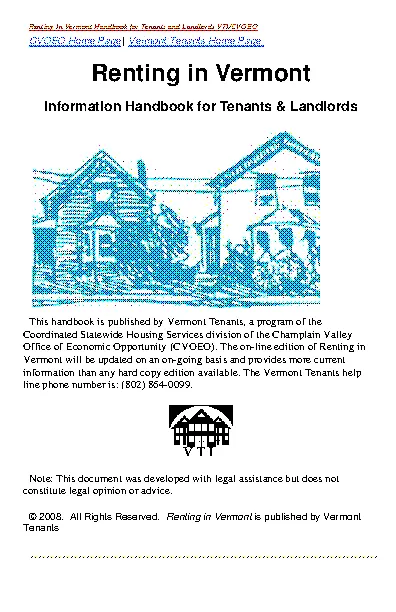 Vermont Renters Handbook