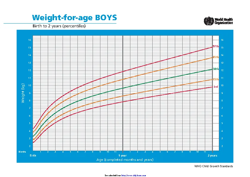 Weight For Age Boys Birth To 2 Years
