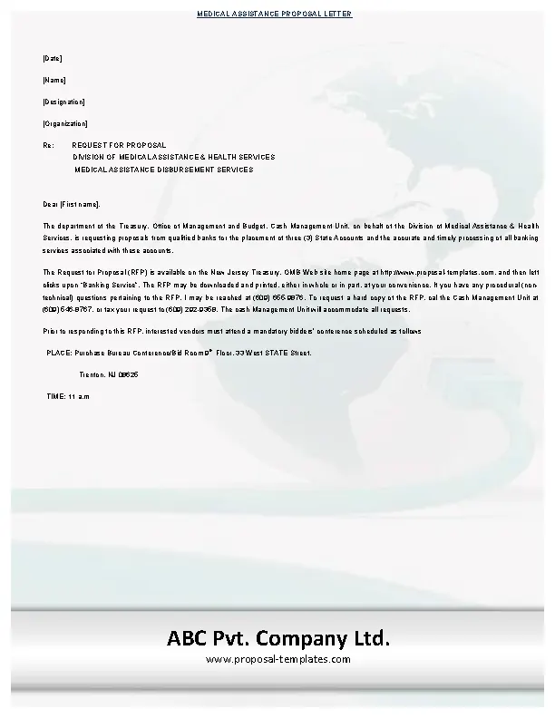 Word Medical Assistance Proposal Free Download Template