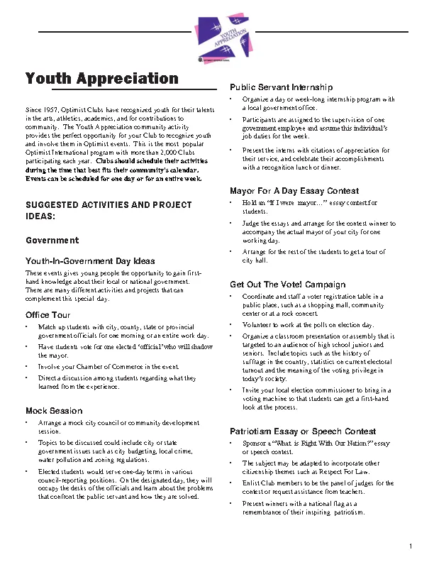 Youth Athletics Appreciation Fillable PDF Form