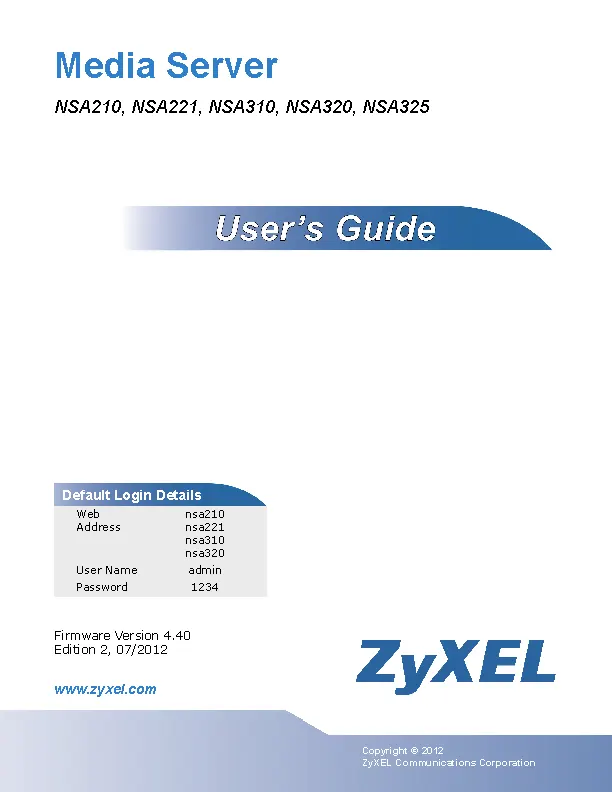 Zyxel Owners Manual Sample Fillable PDF Form